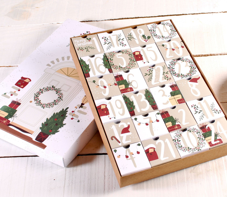 Calendario de adviento con cajitas pequeñas para rellenar Calendario de adviento con cajitas pequeñas para rellenar