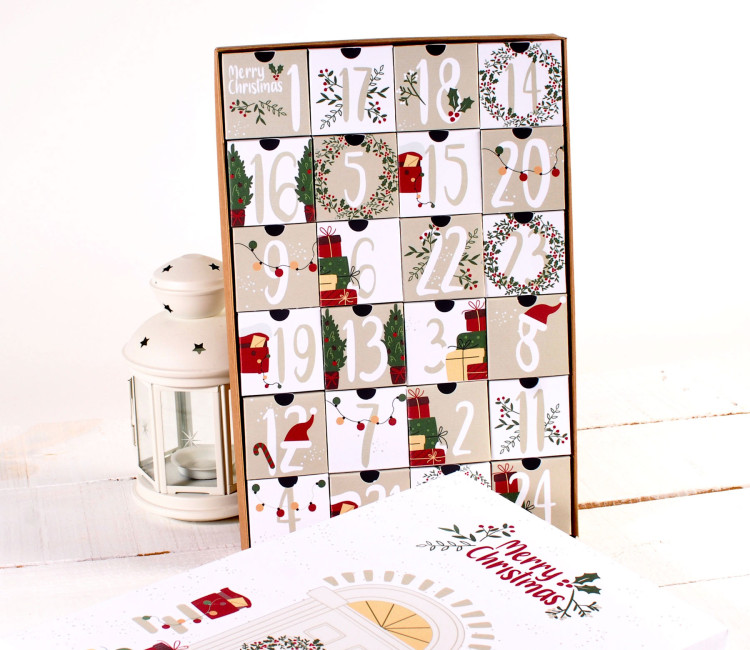 Calendario de adviento con cajitas pequeñas para rellenar Calendario de adviento con cajitas pequeñas para rellenar