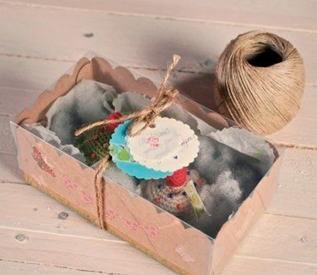 Caja para Cupcakes de Ganchillo Caja para Cupcakes de Ganchillo