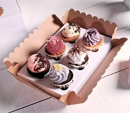 Caja de cartón para 6 cupcakes