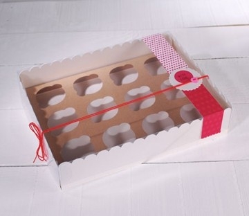 Caja de cartón para 12 cupcakes