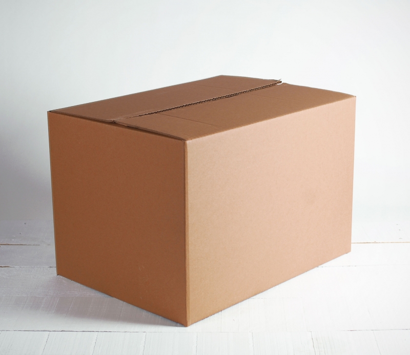 large cardboard box with lid