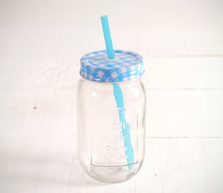 Crystal jar with straw hole (400ml)