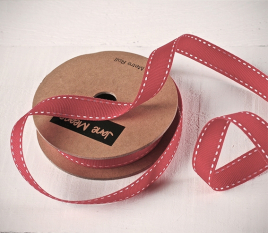 Red stitched ribbon