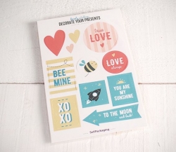 Sticker kit with LOVE messages