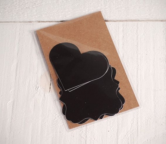 Chalkboard sticker tags in different shapes