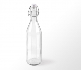Trinkflasche aus Glas mit Bügelverschluß