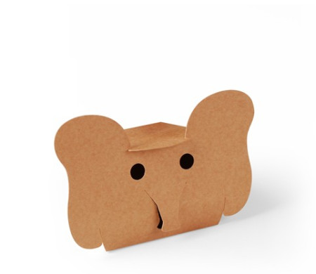 Caja de Cartón en Forma de Conejo Simpático