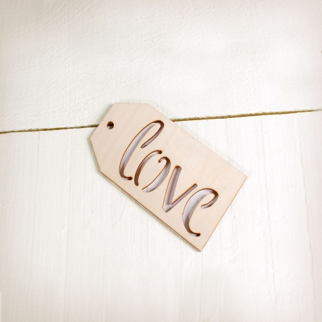 Etichetta Love in legno