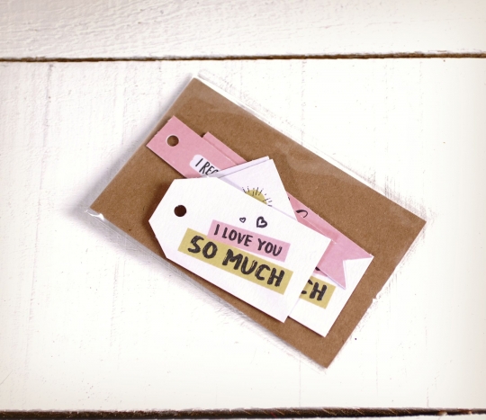 Kit di etichette stampate con messaggi d’amore