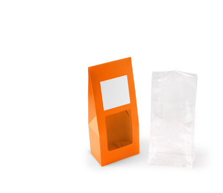 Caja con ventana para alimentación