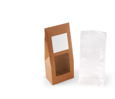 Caja con ventana para alimentación