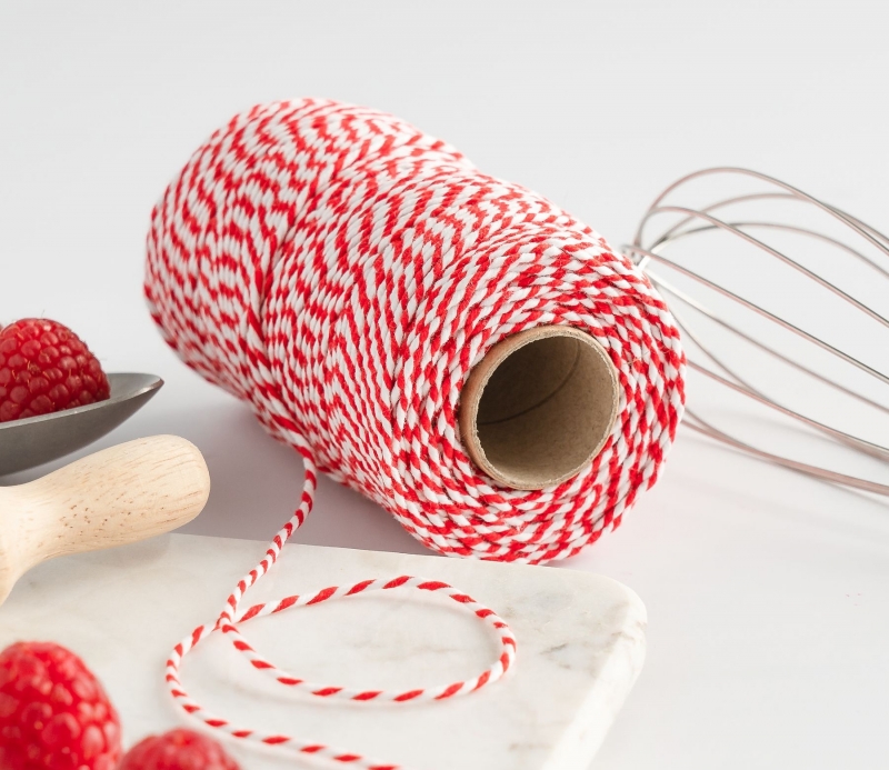 White & Red Baker's Twine Ribbon by Minted