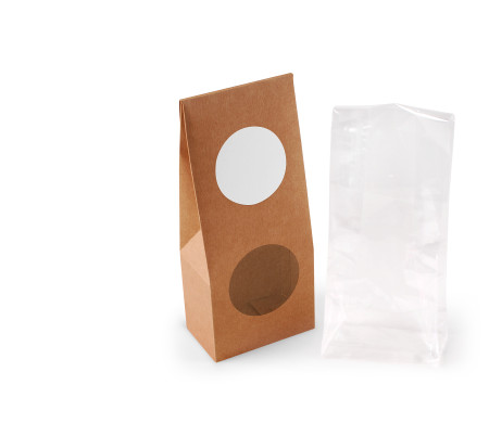 Caja con ventana para alimentación