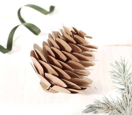Decorative cardboard pine cone