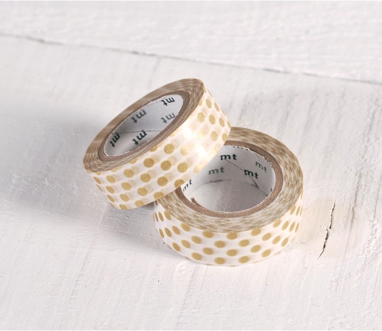 Washi Tape con Topos Color Oro Washi Tape con Topos Color Oro