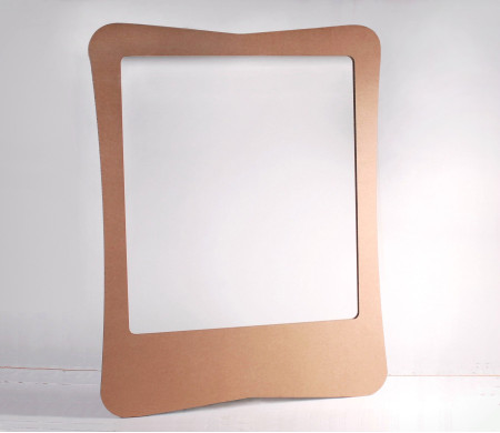 Cardboard photo booth with accessories