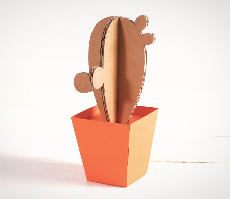 Cardboard Cactus, with Colourful Plant Pots!