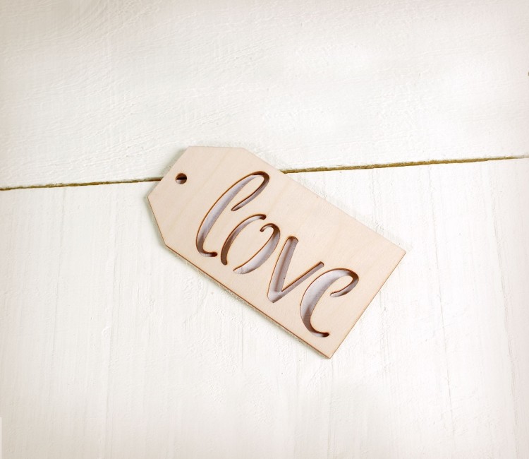 Etichetta Love in Legno Etichetta Love in Legno