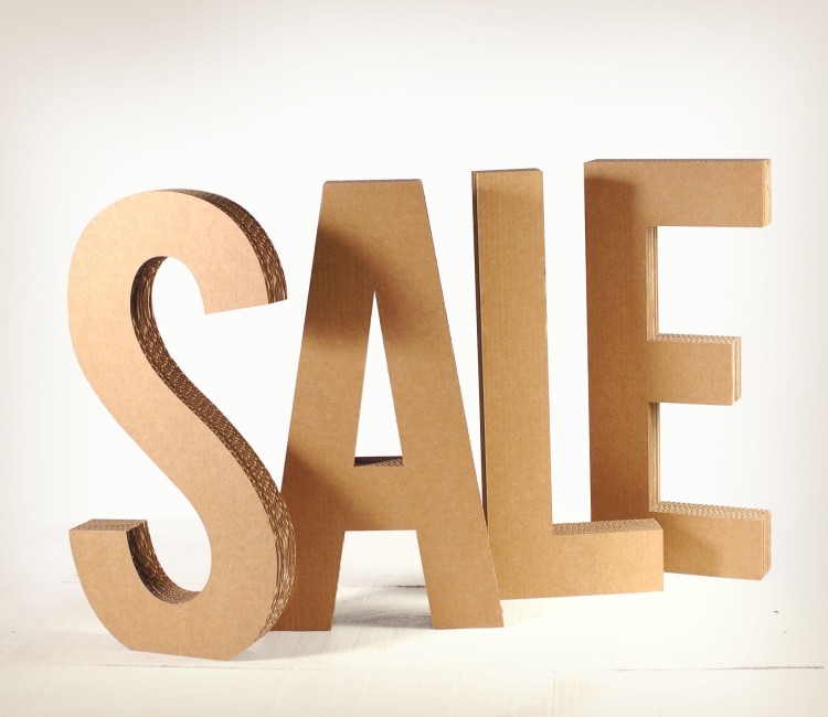 Mot Sale en carton l Lettres épaisses en carton