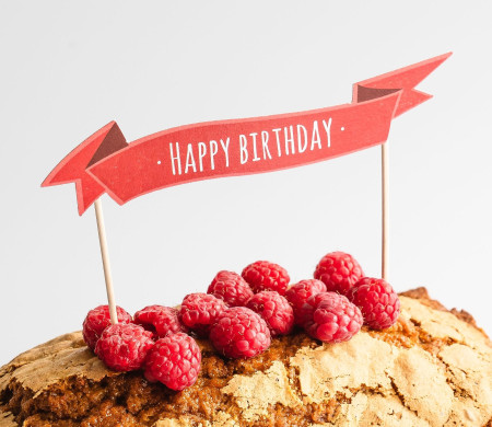 Topper pour tartes: happy birthday | SelfPackaging