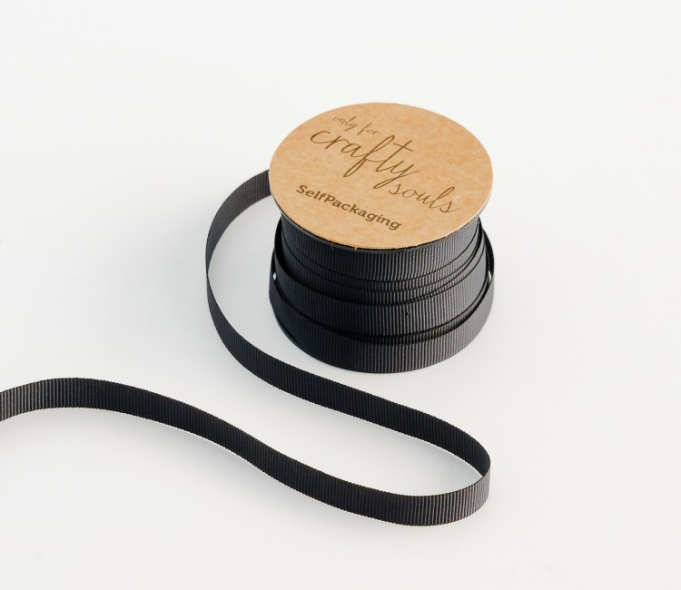 Black Grosgrain Ribbon | SelfPackaging