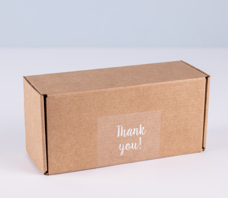Etiqueta transparente "Thank you" para envíos