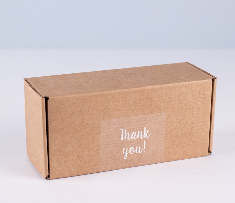 Etiqueta transparente "Thank you" para envíos