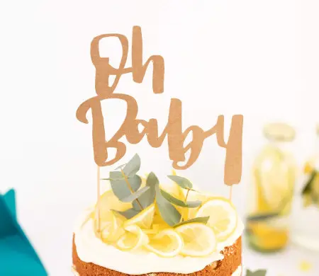 Cake Topper "Oh Baby" (Baby Shower) | Selfpackaging
