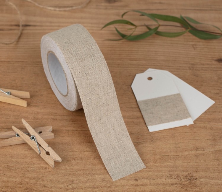 Fabric tape di lino 100% in colore naturale Fabric tape di lino 100% in colore naturale