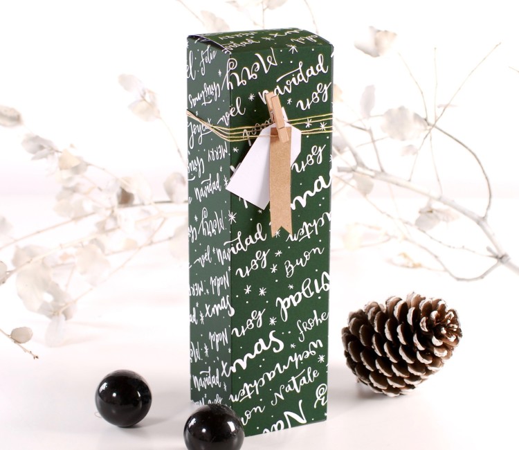 Caja para vino individual Navidad Caja para vino individual Navidad