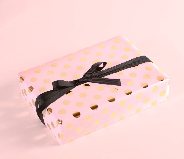 Wrapping paper with foil dots Wrapping paper with foil dots