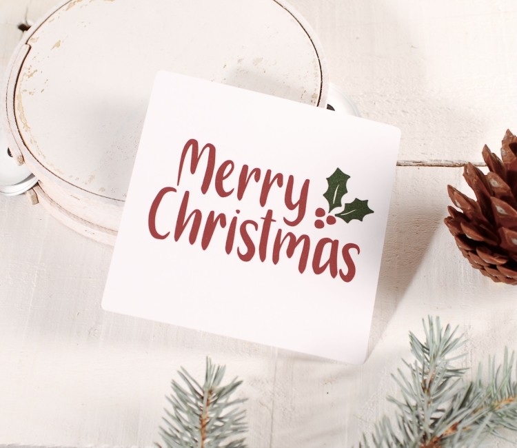 Étiquette carrée "Joyeux Noël