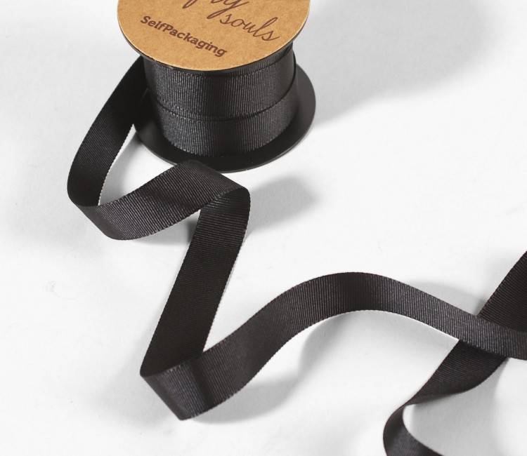 Black Grosgrain Ribbon | SelfPackaging