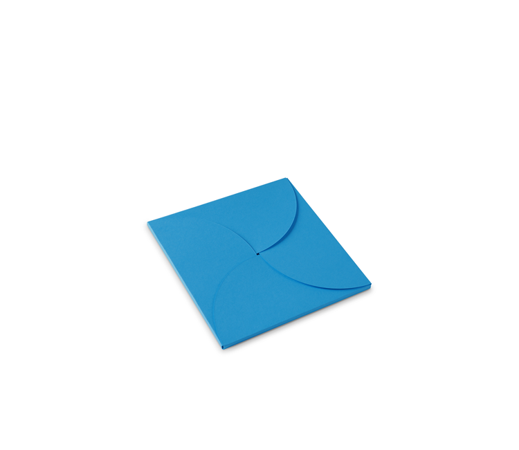 Flat gift box for square cards