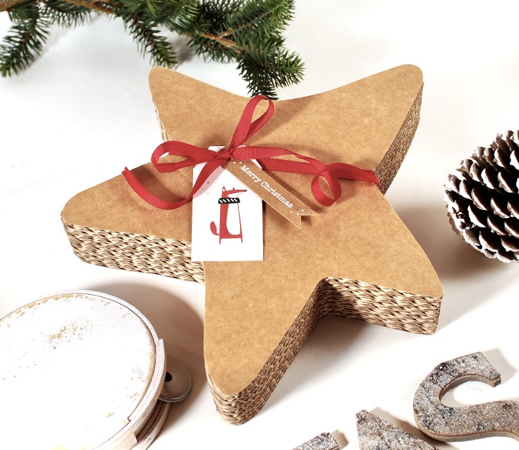 Caja con forma de estrella para Navidad Caja con forma de estrella para Navidad