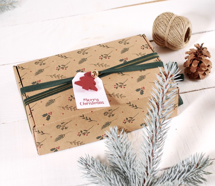 Caja rectangular automontable especial Navidad Caja rectangular automontable especial Navidad