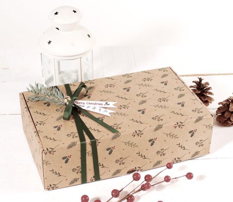 Caja rectangular automontable especial Navidad Caja rectangular automontable especial Navidad