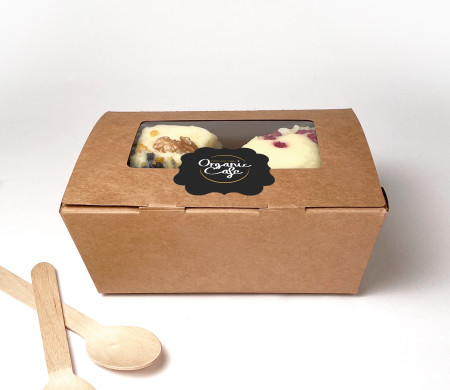 Caja con ventana para take away