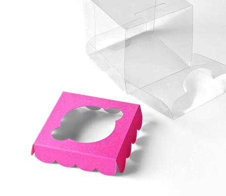 Transparente Schachtel für einen Cupcake