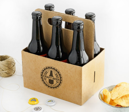 Boîte carton pour bières avec poignée | SelfPackaging