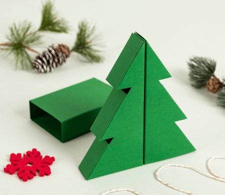 Boîte Cadeau en Forme de Sapin de Noël