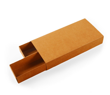 Long cardboard box for sushi with sleeve
