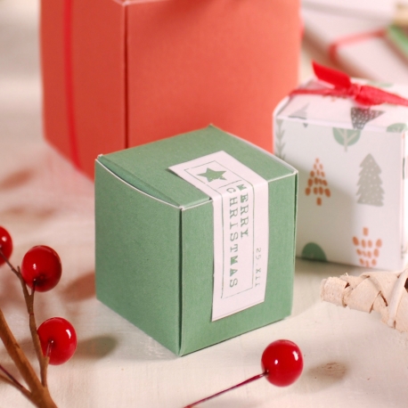 Decorazione natalizia semplice scatola quadrata