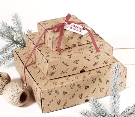 Cajas cuadradas para envíos de Navidad
