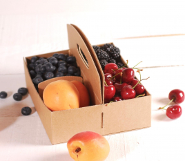 Schachtel aus Karton für rote Früchte