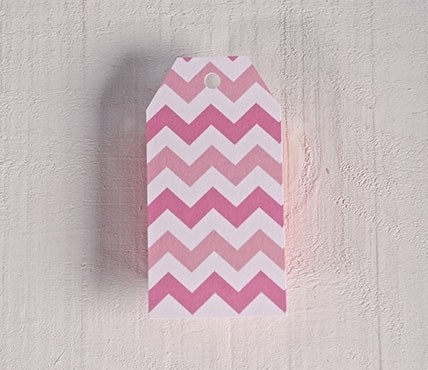 Etichetta fantasia zig-zag rosa