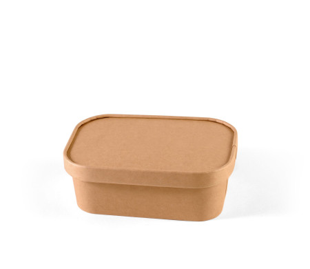 Tupper en cartón kraft con tapa