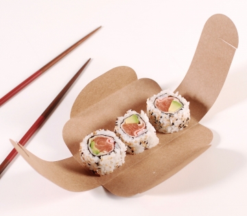 Sushi-Schachtel für drei Stück