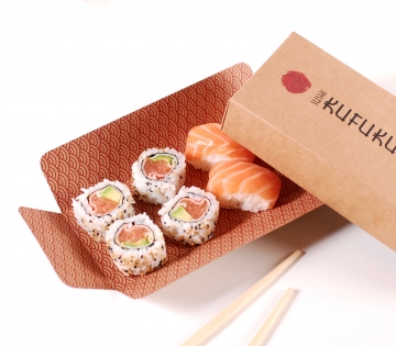 Rechteckige Schachtel für Sushi